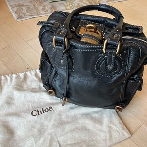 Vintage 2007 Chloe Square Black Leather Paddington Satchel Excellent Condition